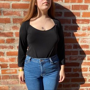 💛New York & Co. Black Back Toe Blouse